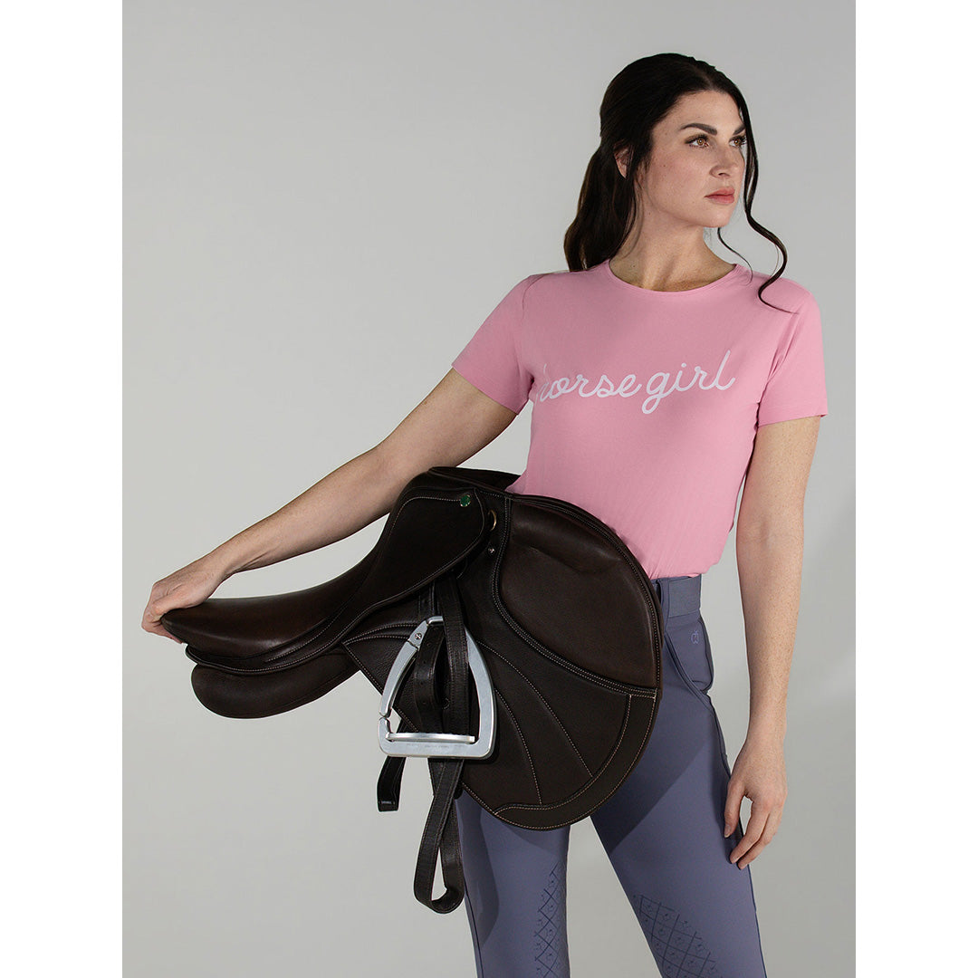 Dapplebay Horse Girl Tee-Ballet Pink
