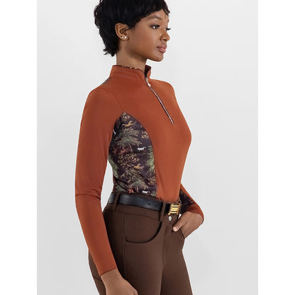 Dapplebay Grace 1/4 Zip LS Riding Top-Rust