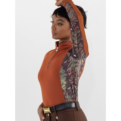 Dapplebay Grace 1/4 Zip LS Riding Top-Rust