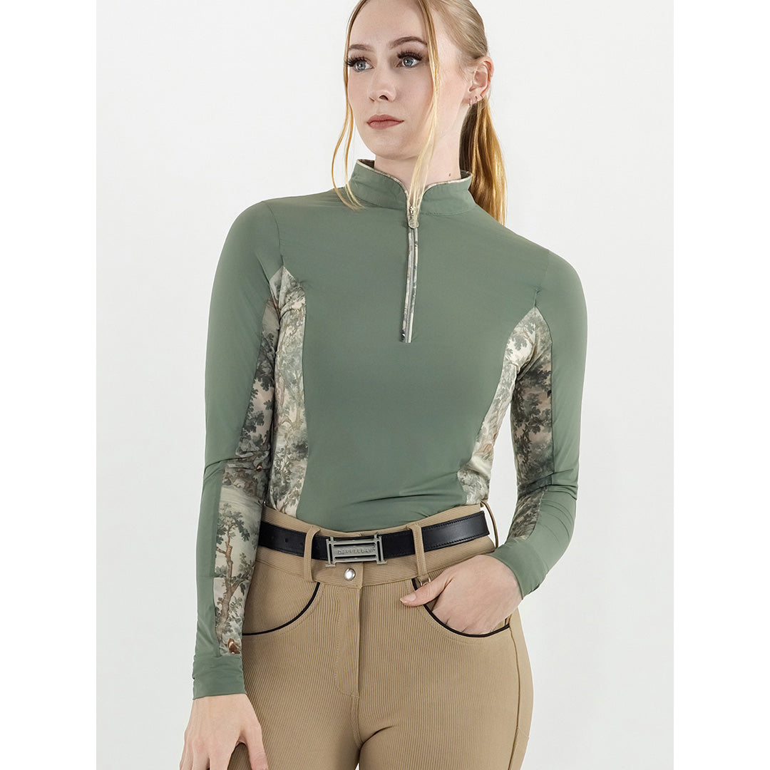 Dapplebay Grace 1/4 Zip LS Riding Top-Rosemary