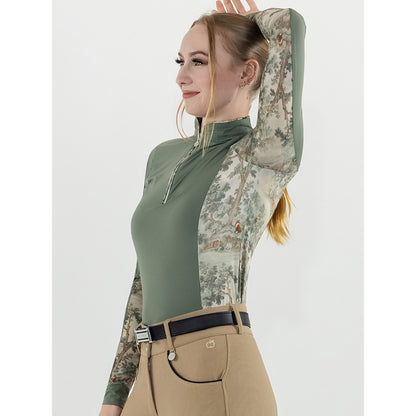Dapplebay Grace 1/4 Zip LS Riding Top-Rosemary
