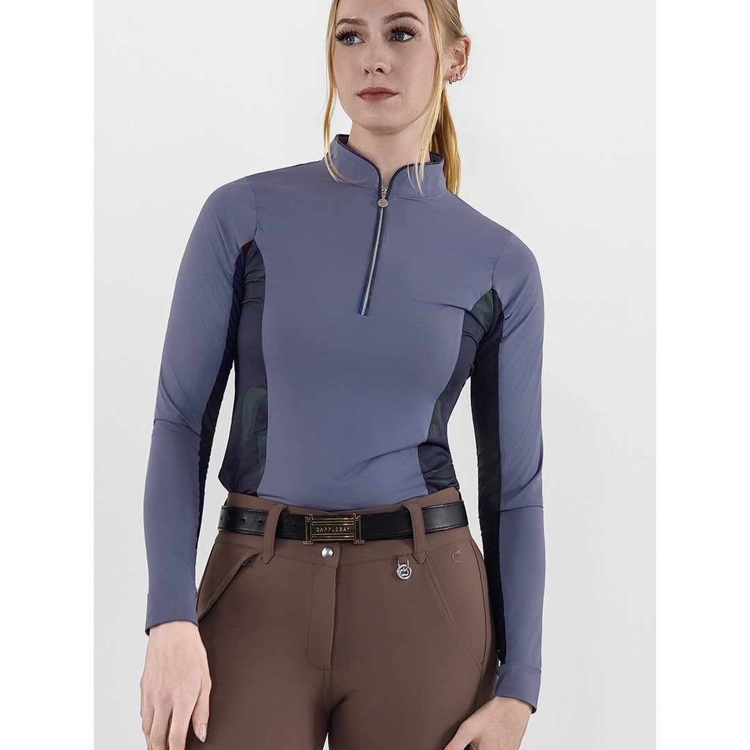 Dapplebay Grace 1/4 Zip LS Riding Top-Purple Dusk