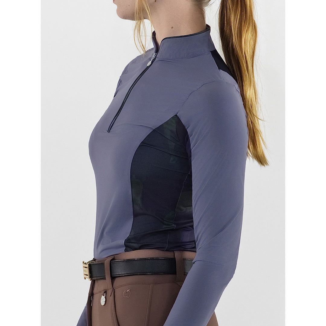 Dapplebay Grace 1/4 Zip LS Riding Top-Purple Dusk