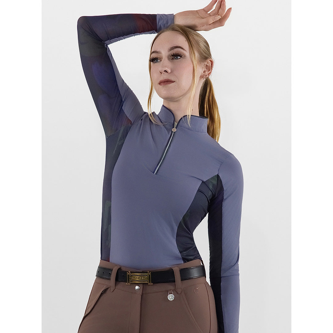 Dapplebay Grace 1/4 Zip LS Riding Top-Purple Dusk