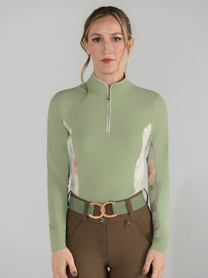 Dapplebay Grace 1/4 Zip LS Riding Top-Sage