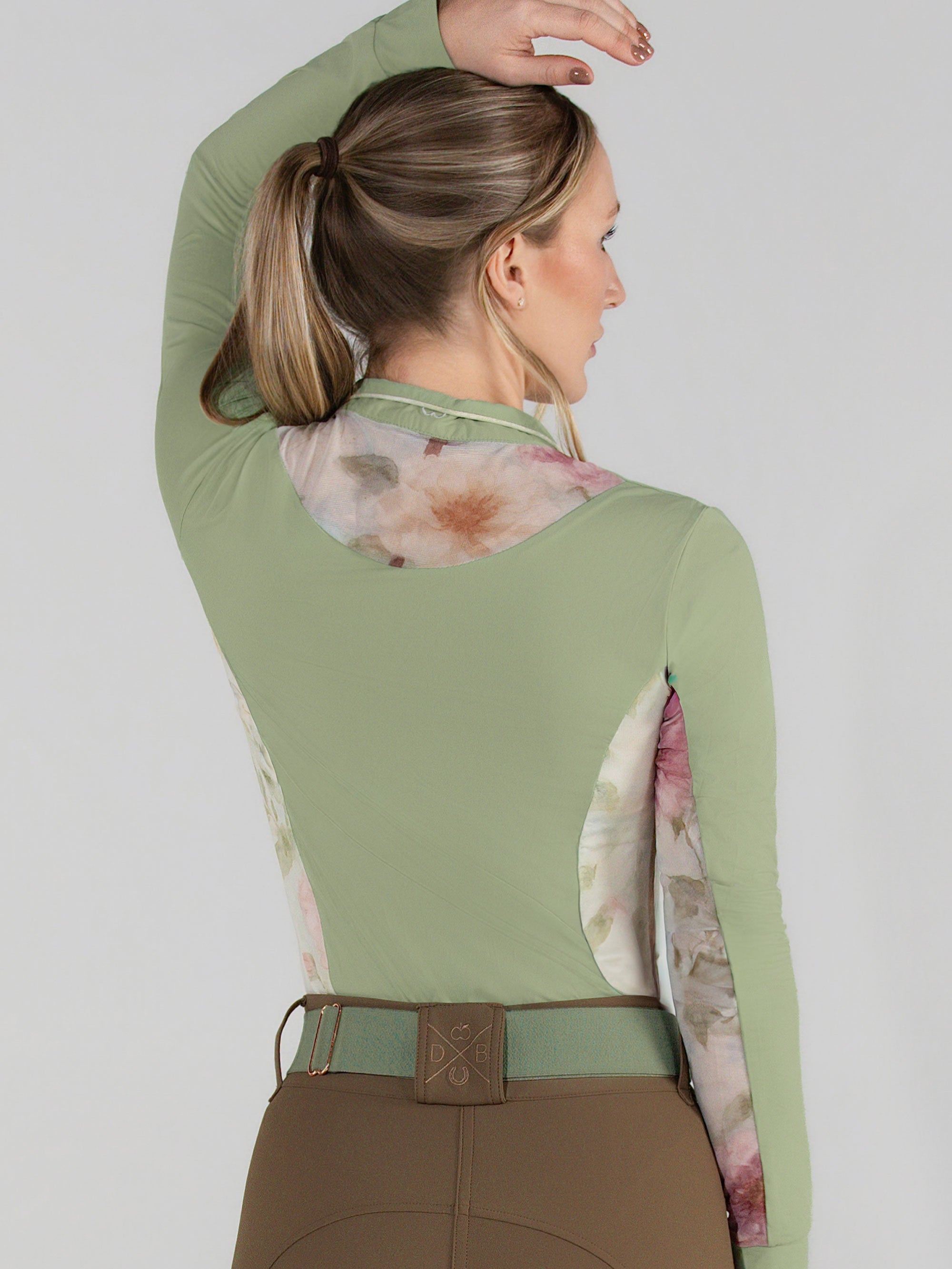 Dapplebay Grace 1/4 Zip LS Riding Top-Sage