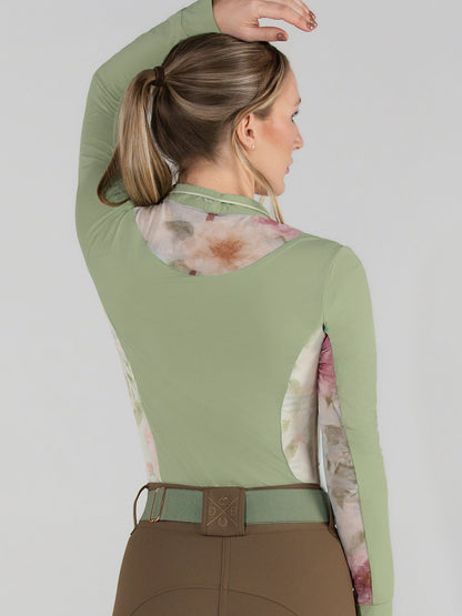 Dapplebay Grace 1/4 Zip LS Riding Top-Sage
