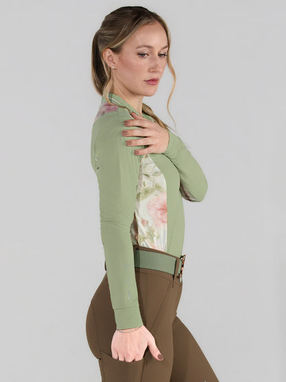 Dapplebay Grace 1/4 Zip LS Riding Top-Sage