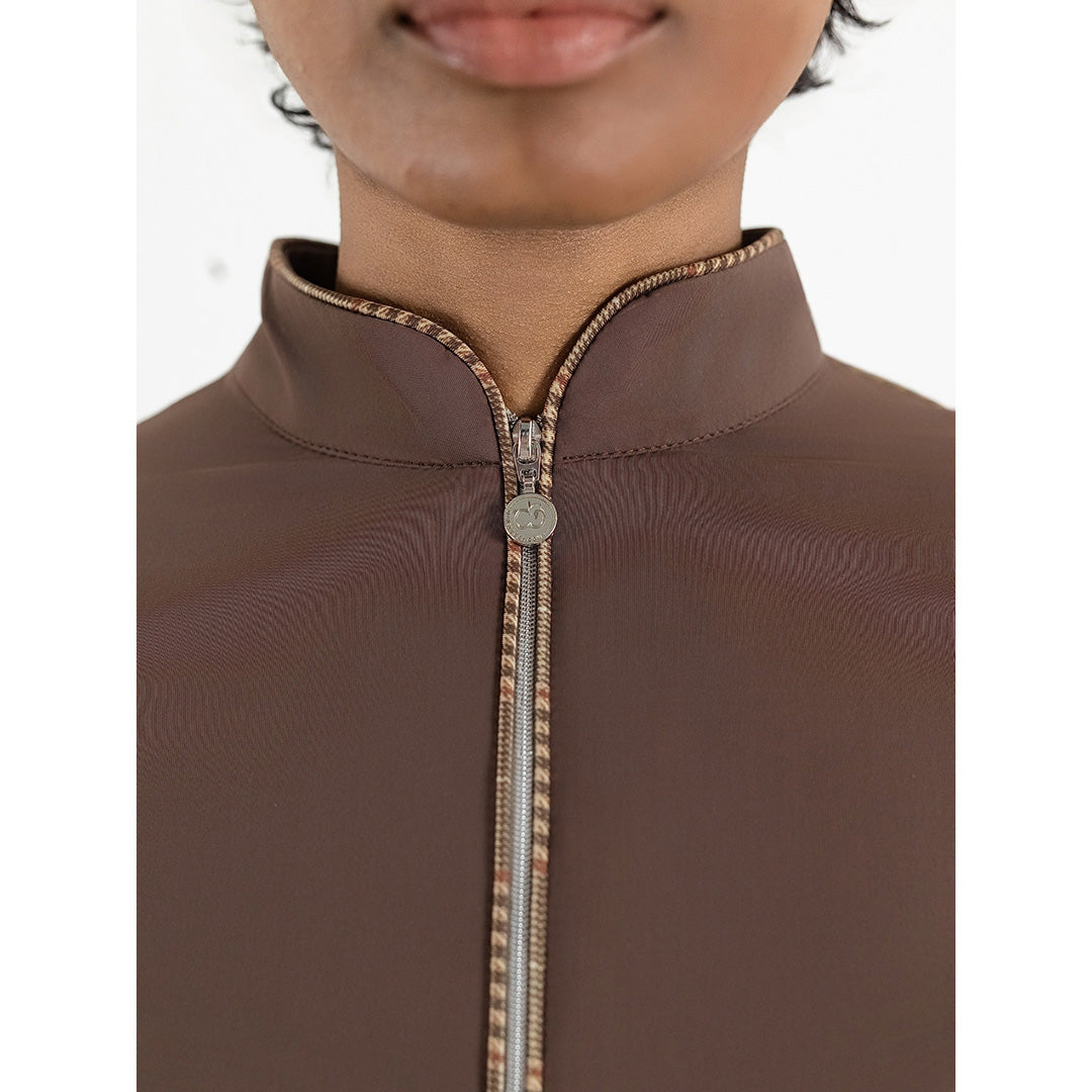 Dapplebay Grace 1/4 Zip LS Riding Top-Chocolate