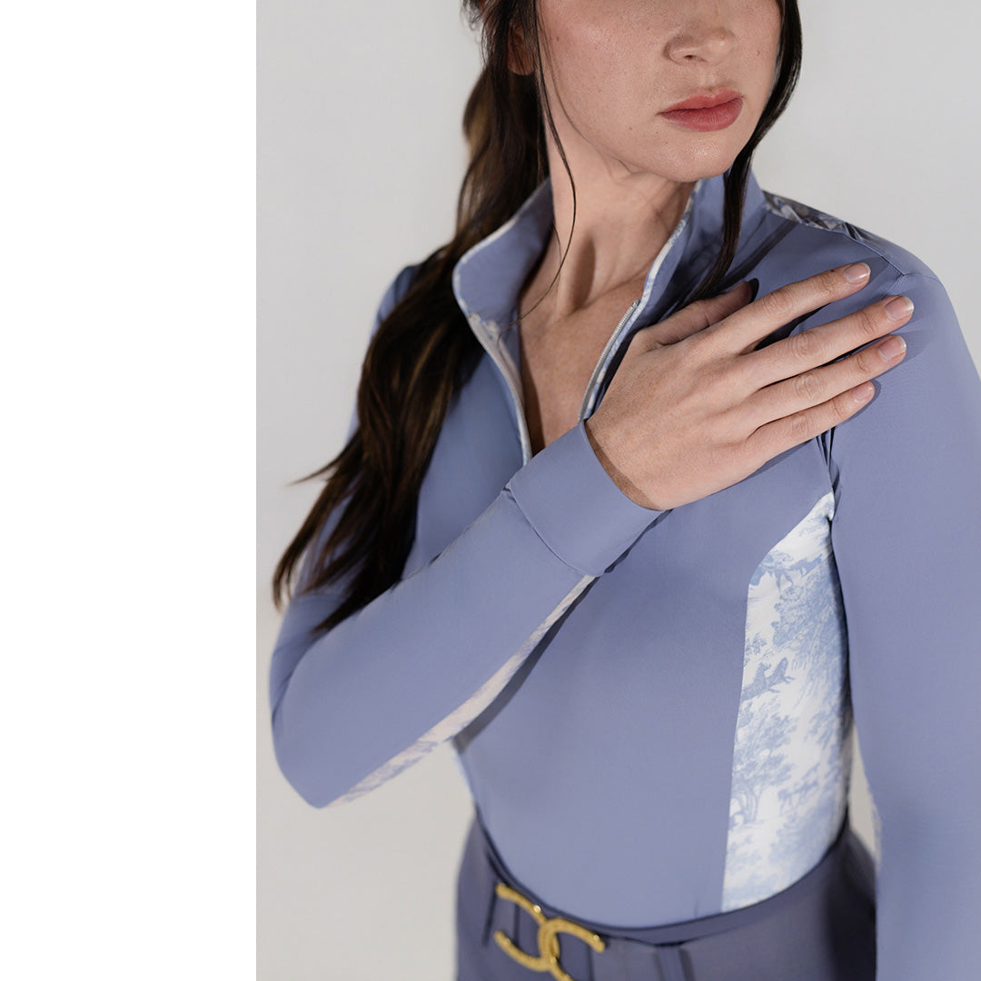 Dapplebay Grace 1/4 Zip LS Riding Top-Moonrise
