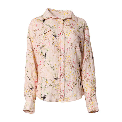 Dapplebay Dragonfly Meadow Breezy Button Up Top-Light Pink