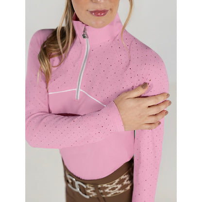 Dapplebay Lady 1/4 Zip Aircut LS Riding Top-Ballet Pink