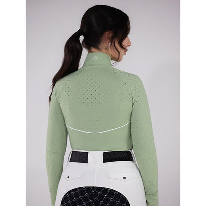 Dapplebay Lady 1/4 Zip Aircut LS Riding Top-Sage