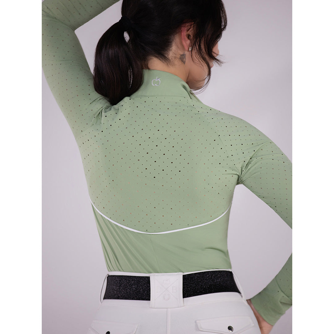 Dapplebay Lady 1/4 Zip Aircut LS Riding Top-Sage