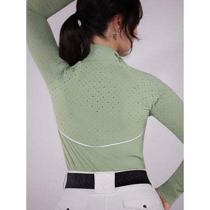 Dapplebay Lady 1/4 Zip Aircut LS Riding Top-Sage