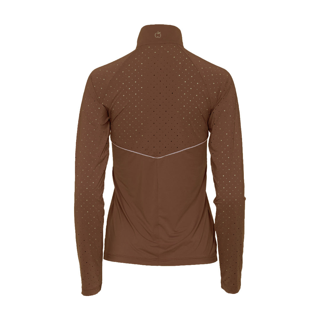 Dapplebay Lady 1/4 Zip Aircut LS Riding Top-Chestnut