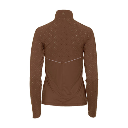 Dapplebay Lady 1/4 Zip Aircut LS Riding Top-Chestnut