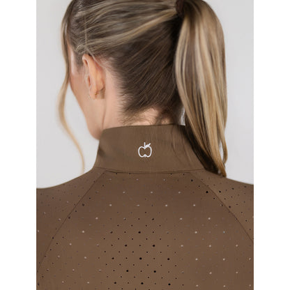 Dapplebay Lady 1/4 Zip Aircut LS Riding Top-Chestnut