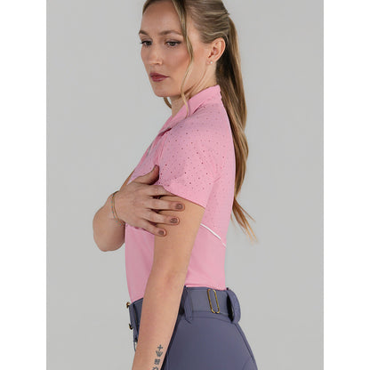 Dapplebay Lady 1/4 Zip Aircut SS Riding Top-Ballet Pink