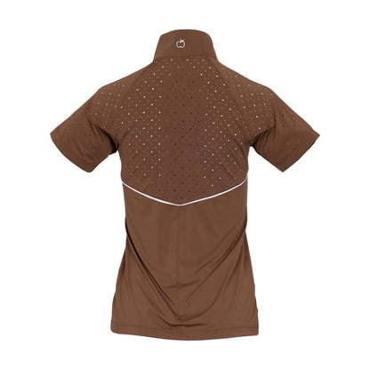 Dapplebay Lady 1/4 Zip Aircut SS Riding Top-Chestnut