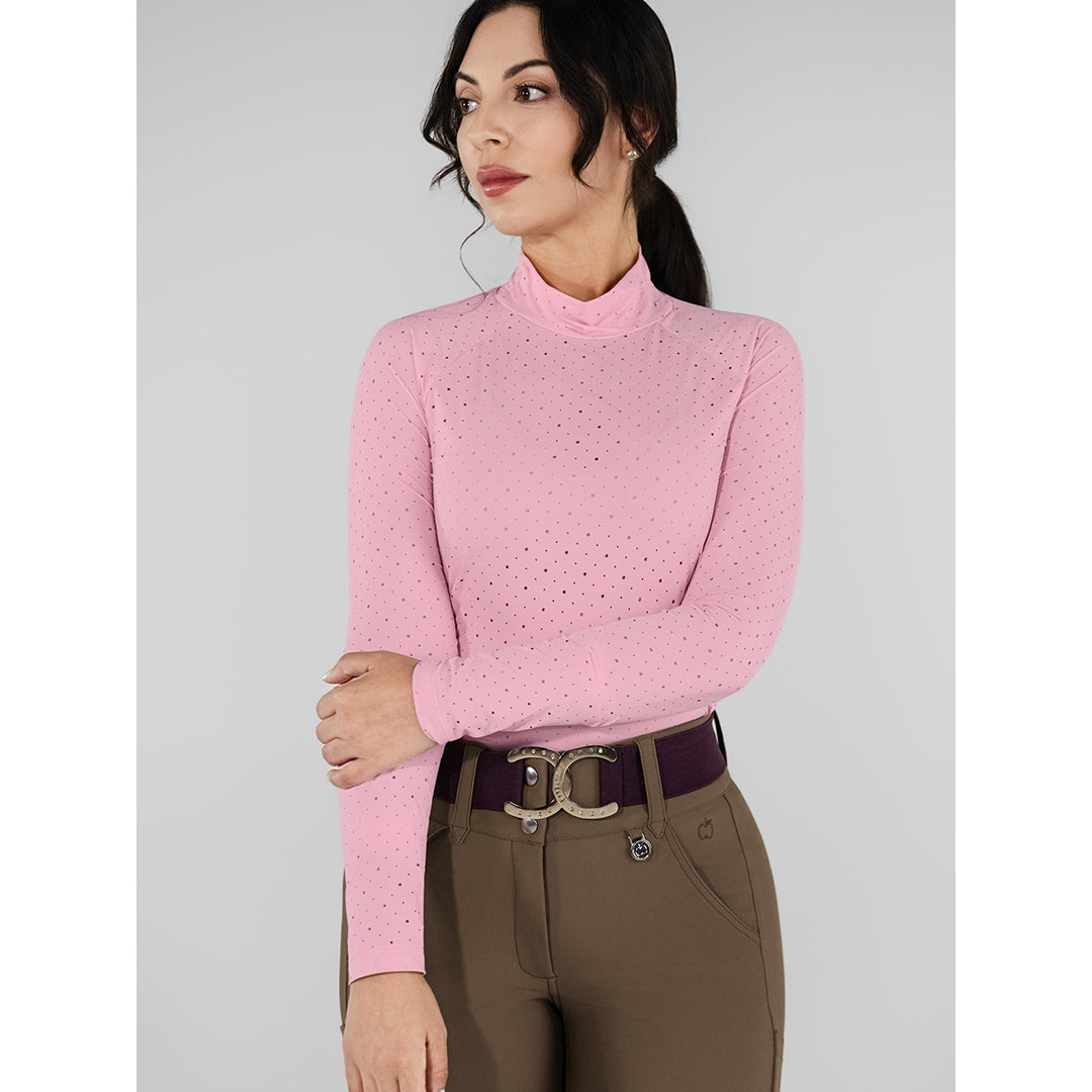Dapplebay Aircut Mock Neck LS Top-Ballet Pink