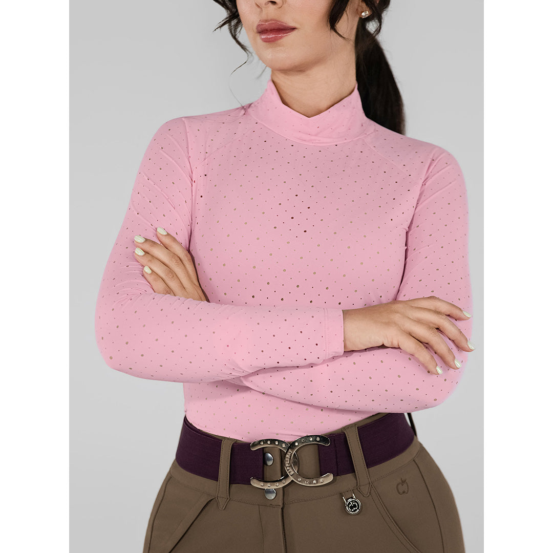Dapplebay Aircut Mock Neck LS Top-Ballet Pink