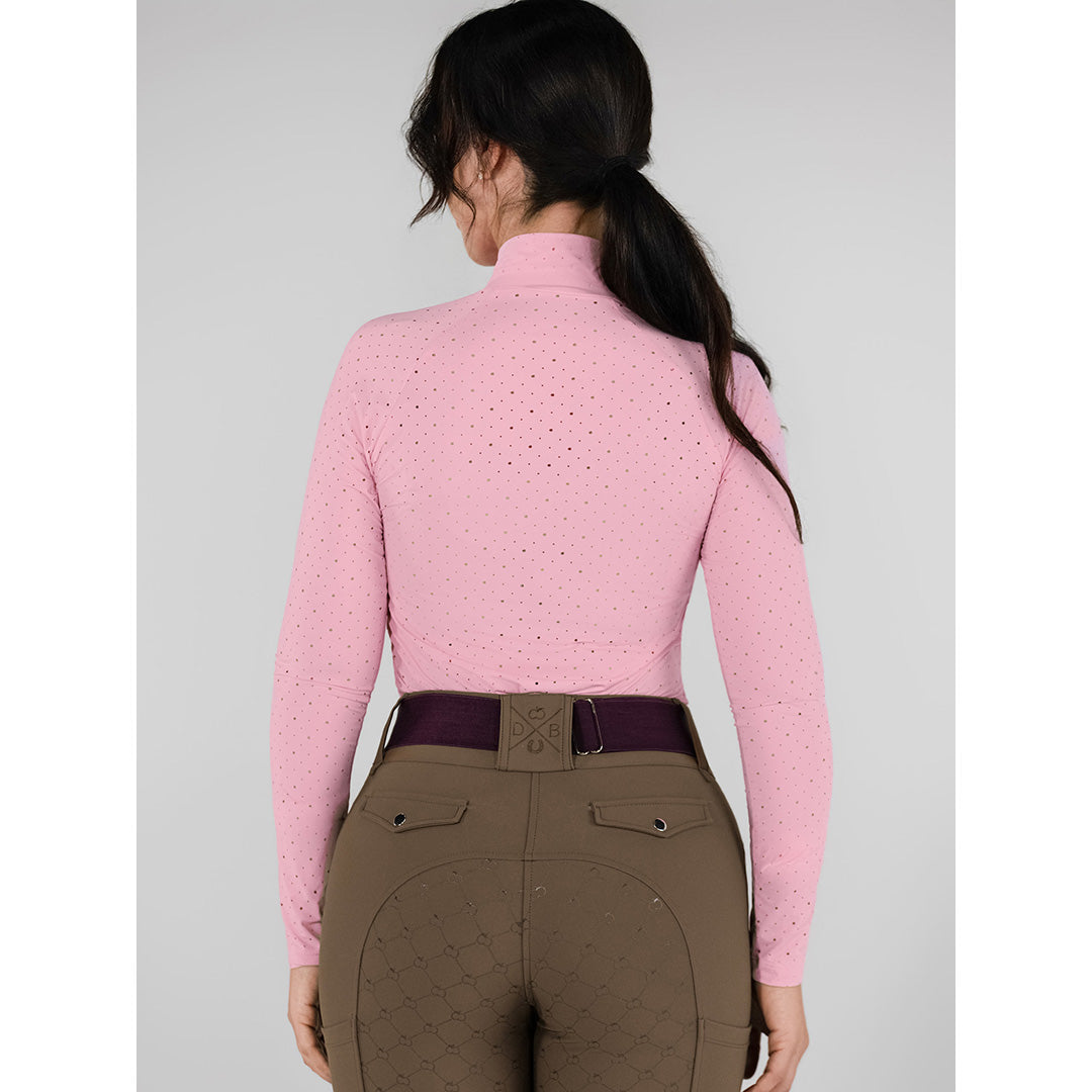 Dapplebay Aircut Mock Neck LS Top-Ballet Pink