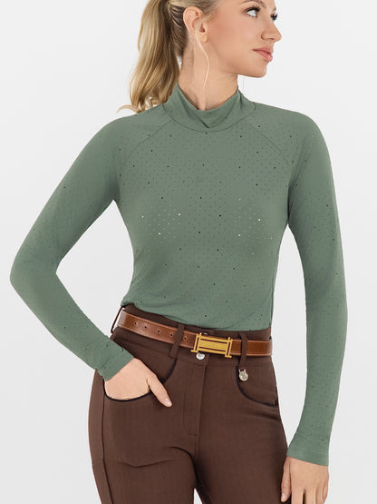 Dapplebay Aircut Mock Neck LS Top-Rosemary