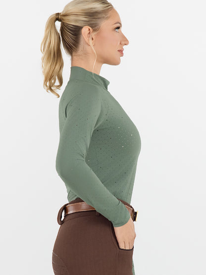Dapplebay Aircut Mock Neck LS Top-Rosemary