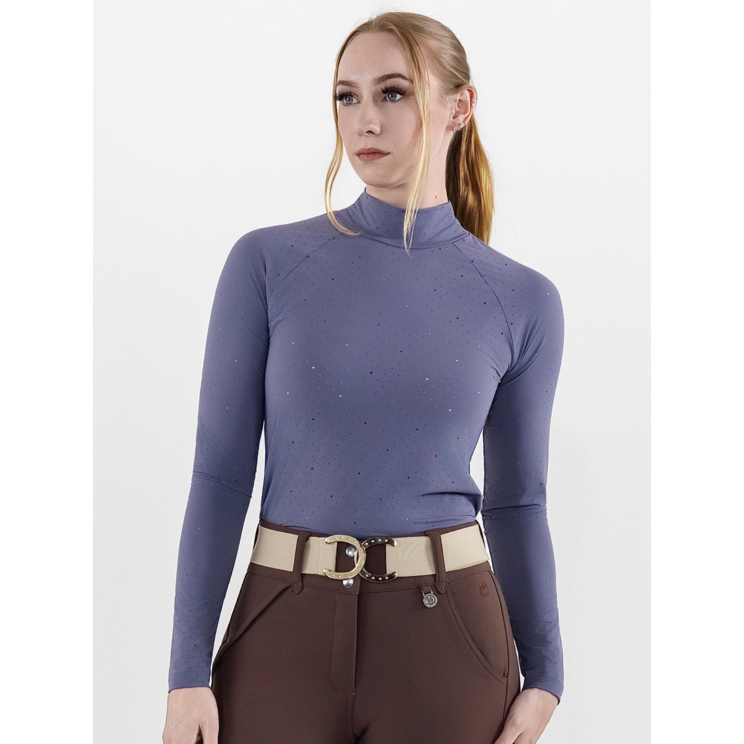 Dapplebay Aircut Mock Neck LS Top-Purple Dusk