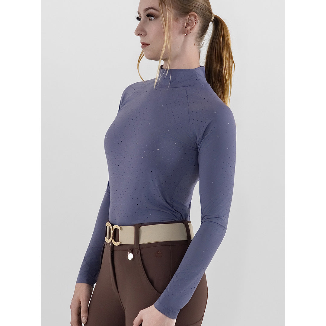 Dapplebay Aircut Mock Neck LS Top-Purple Dusk