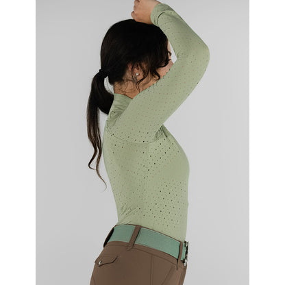 Dapplebay Aircut Mock Neck LS Top-Sage