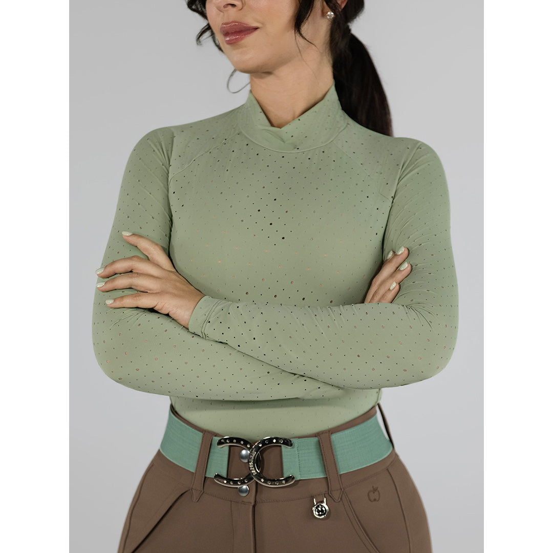 Dapplebay Aircut Mock Neck LS Top-Sage