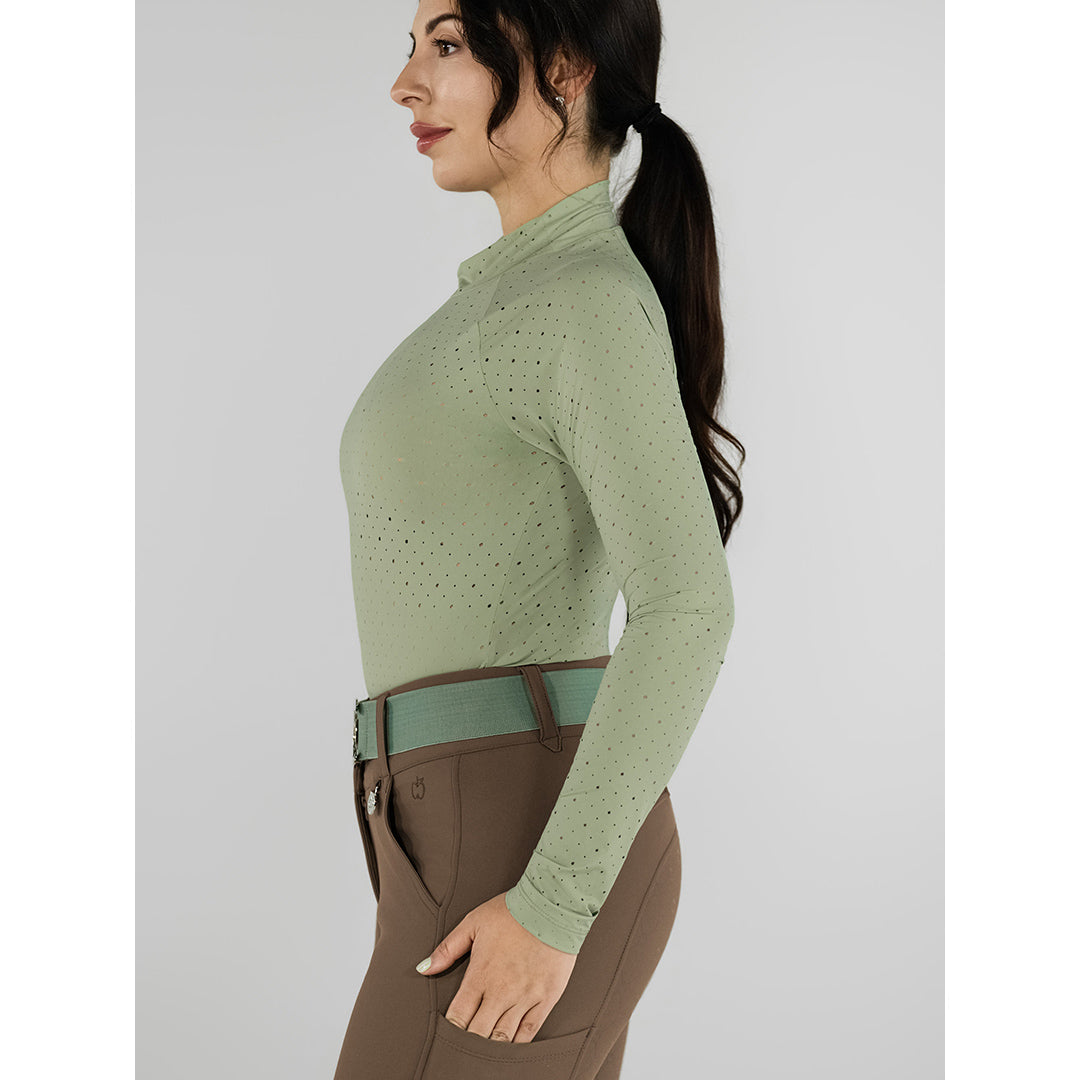 Dapplebay Aircut Mock Neck LS Top-Sage