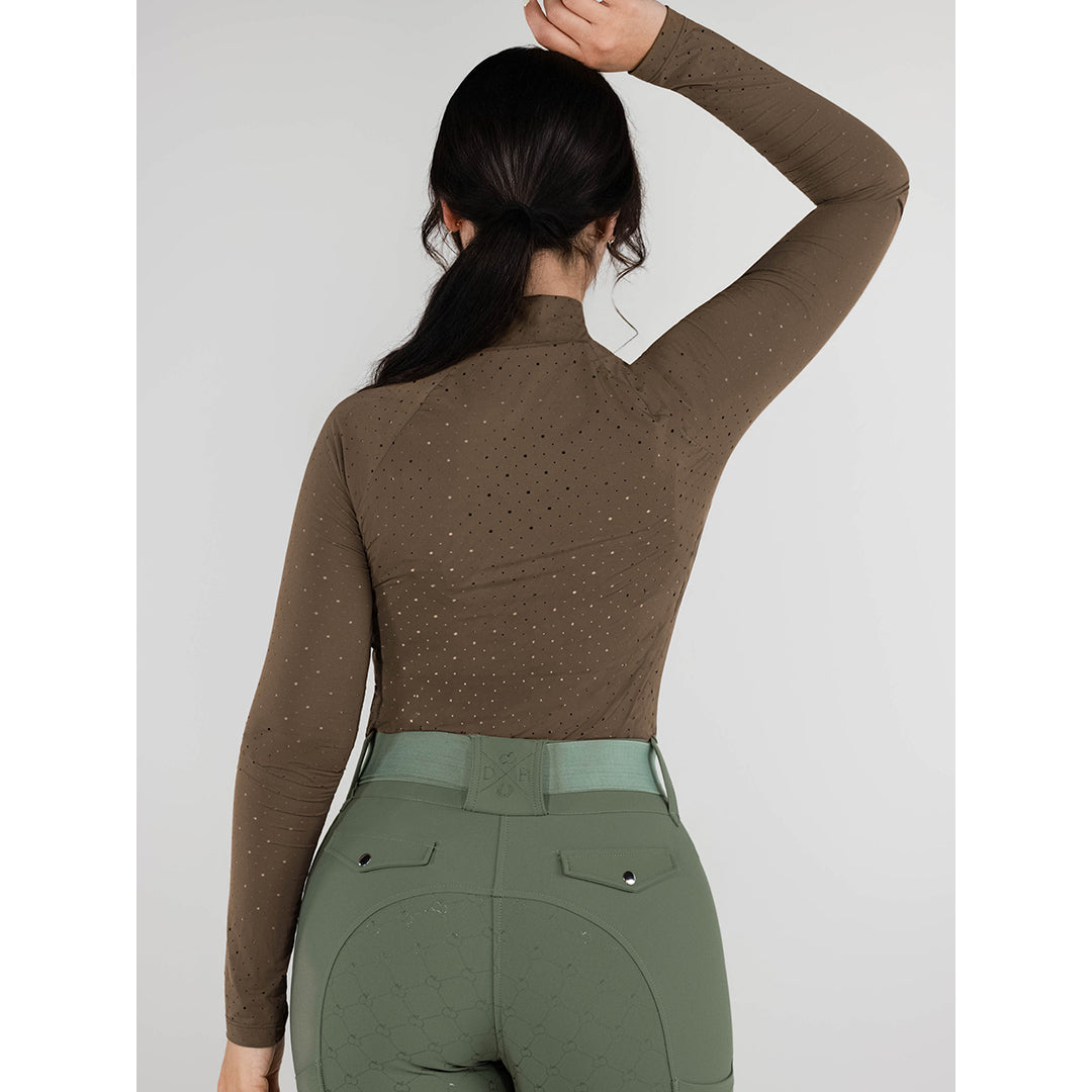 Dapplebay Aircut Mock Neck LS Top-Chestnut