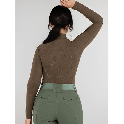 Dapplebay Aircut Mock Neck LS Top-Chestnut