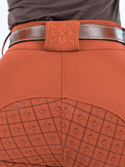 Dapplebay Pro Ribbed Silicone Full Seat Breeches-Rust