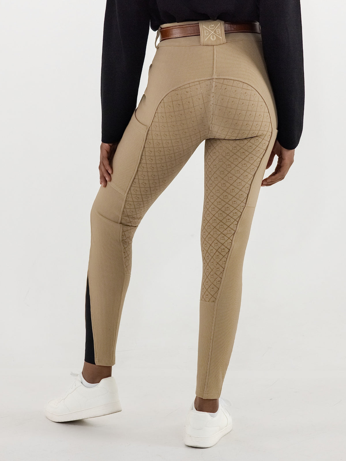 Dapplebay Pro Ribbed Silicone Full Seat Breeches-Heritage Tan