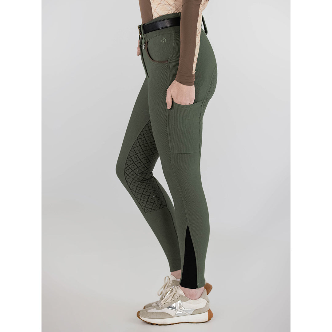 Dapplebay Pro Ribbed Silicone Full Seat Breeches-Rosemary