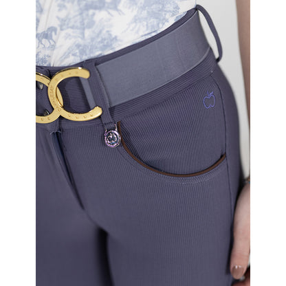 Dapplebay Pro Ribbed Silicone Full Seat Breeches-Purple Dusk