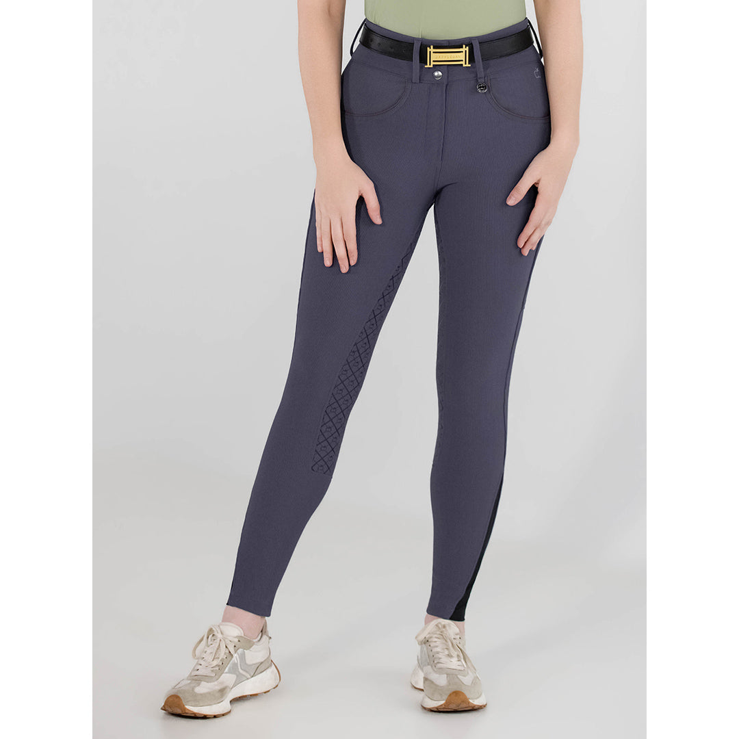 Dapplebay Pro Ribbed Silicone Full Seat Breeches-Purple Dusk
