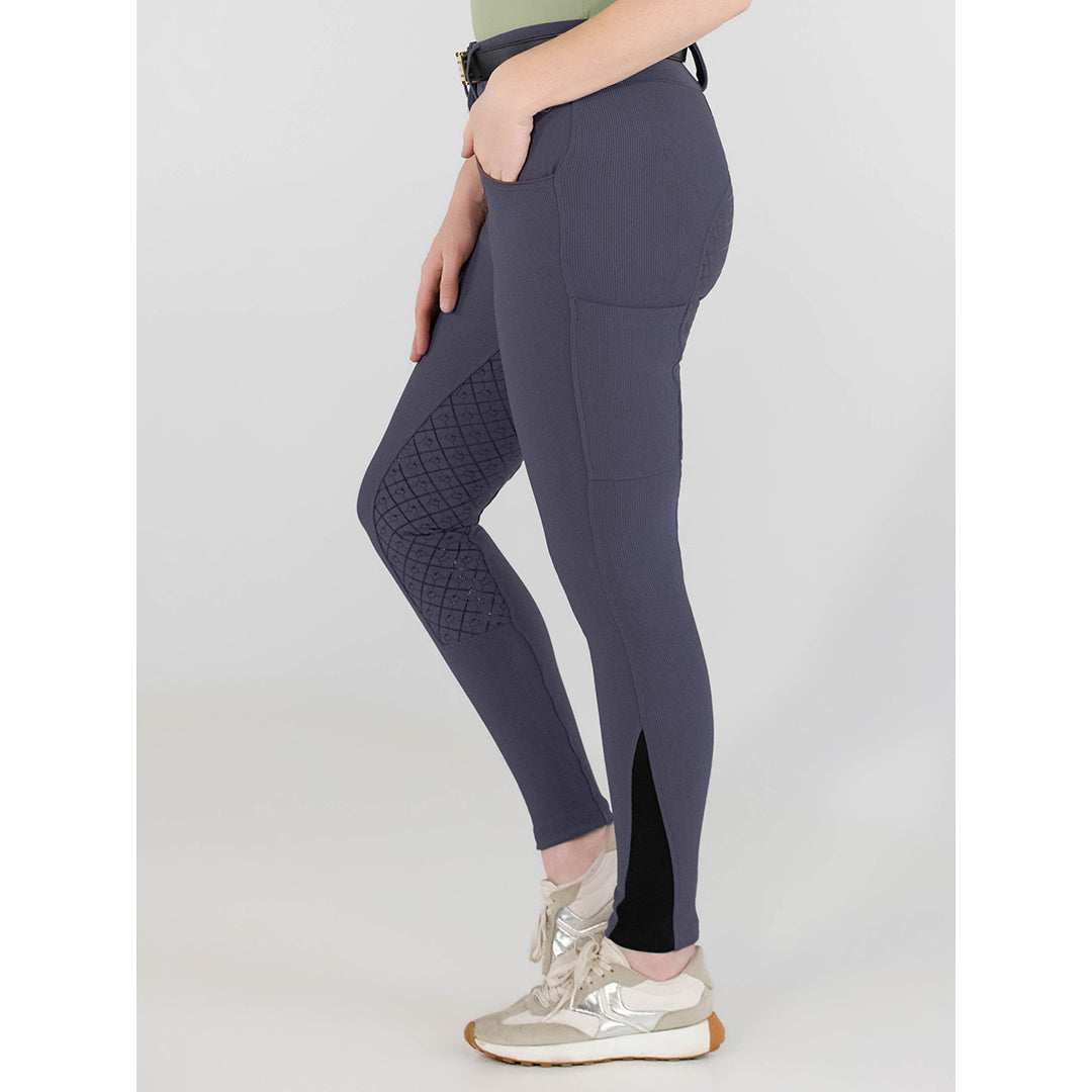 Dapplebay Pro Ribbed Silicone Full Seat Breeches-Purple Dusk
