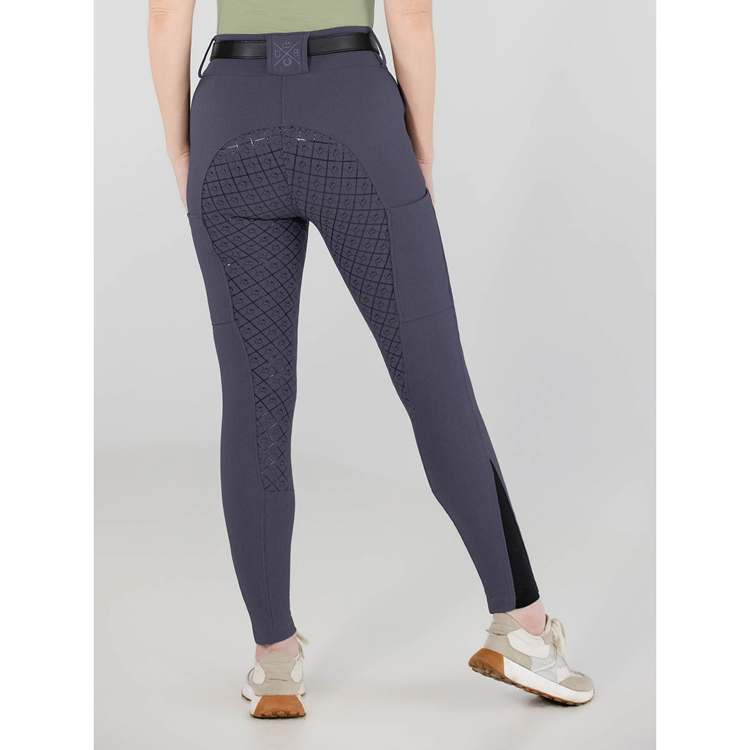 Dapplebay Pro Ribbed Silicone Full Seat Breeches-Purple Dusk