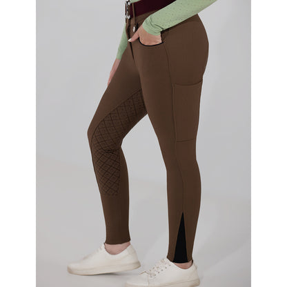 Dapplebay Pro Ribbed Silicone Full Seat Breeches-Chestnut