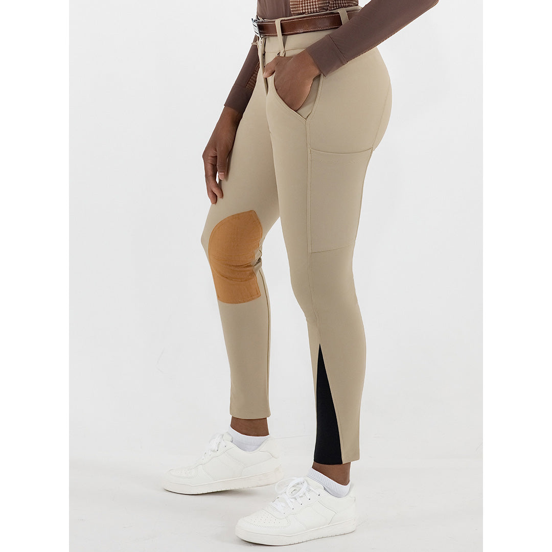 Dapplebay Sport Suede Knee Patch Breeches-Heritage Tan