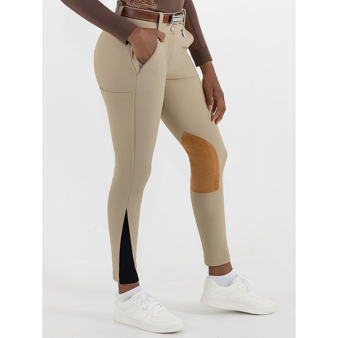 Dapplebay Sport Suede Knee Patch Breeches-Heritage Tan