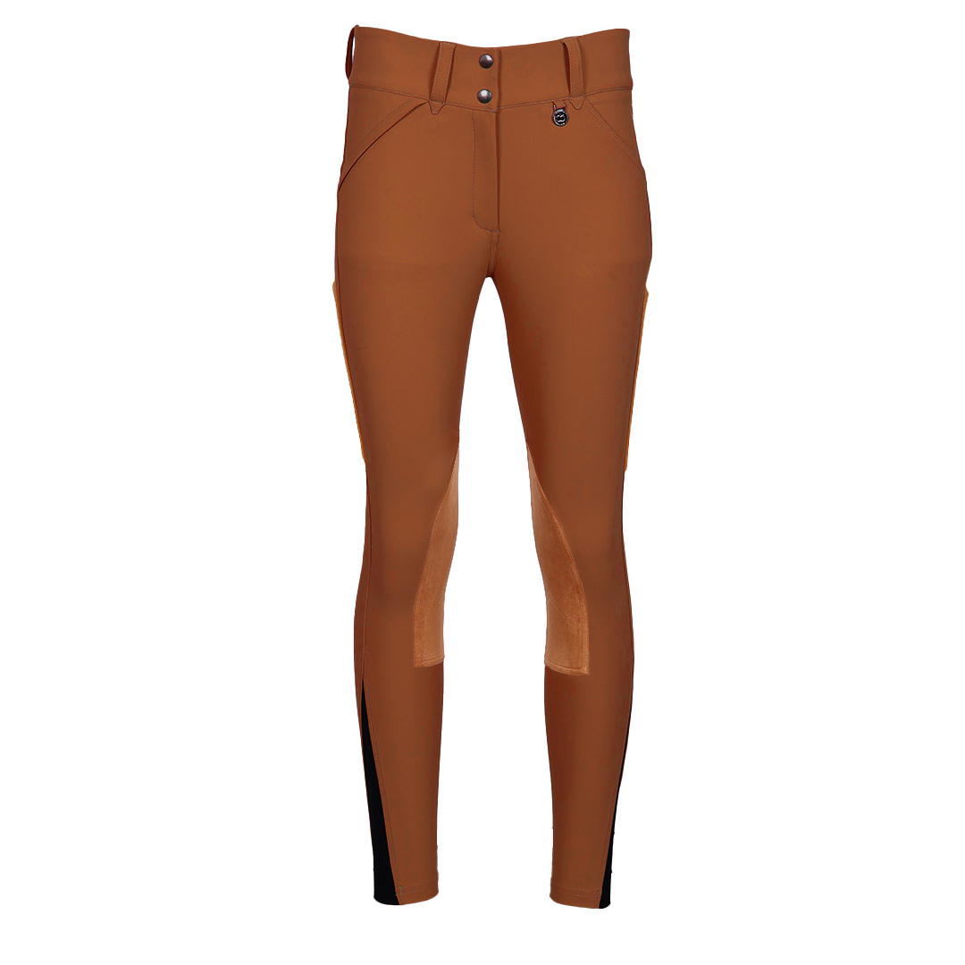 Dapplebay Sport Suede Knee Patch Breeches-Rust