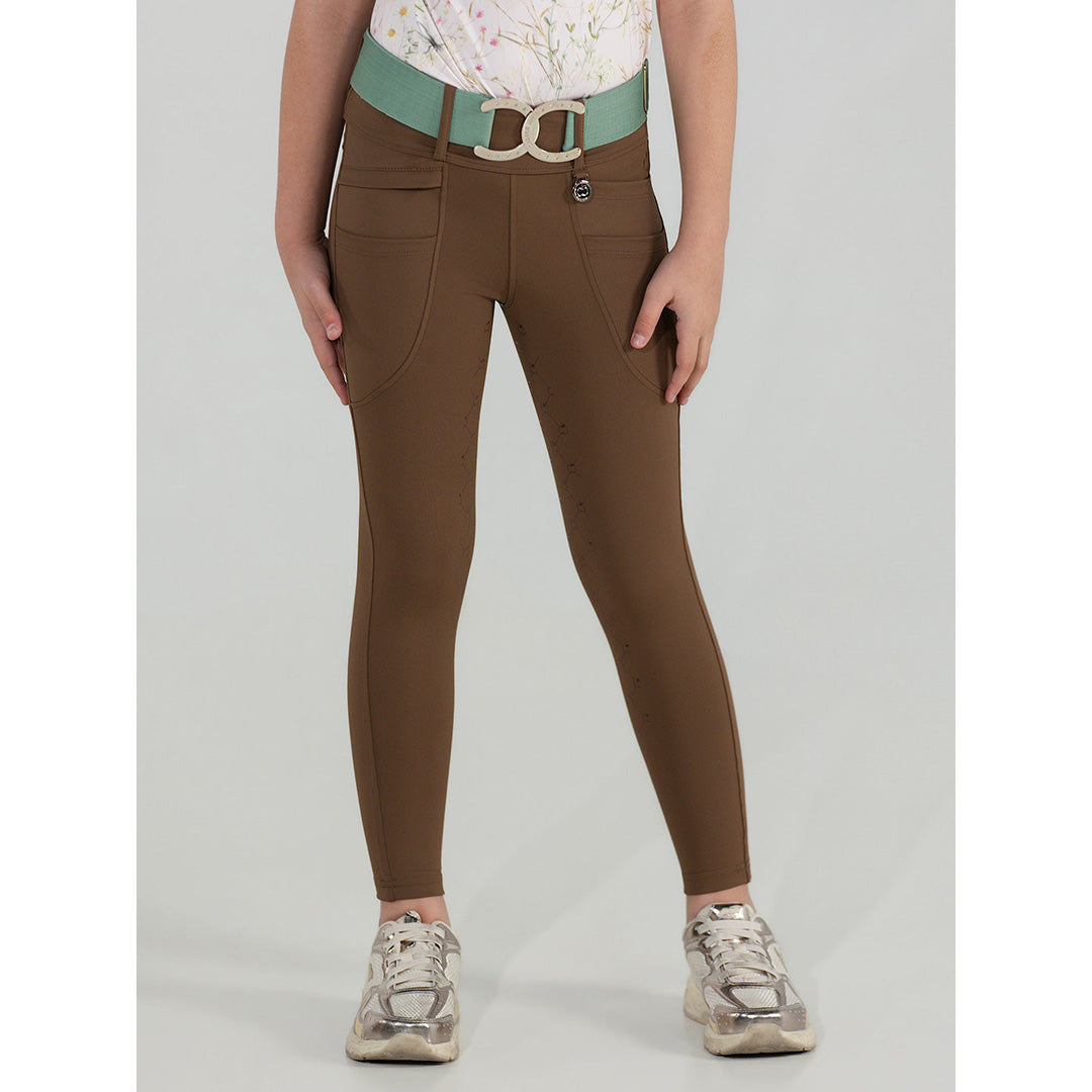 Dapplebay Kids Essential Silicone Full Seat Tights-Chestnut