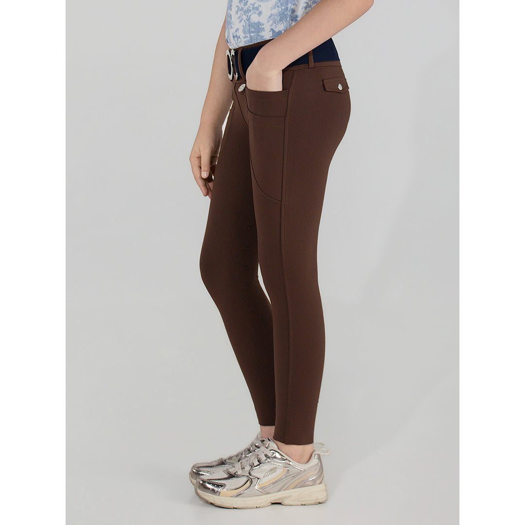 Dapplebay Kids Essential Silicone Full Seat Tights-Chestnut