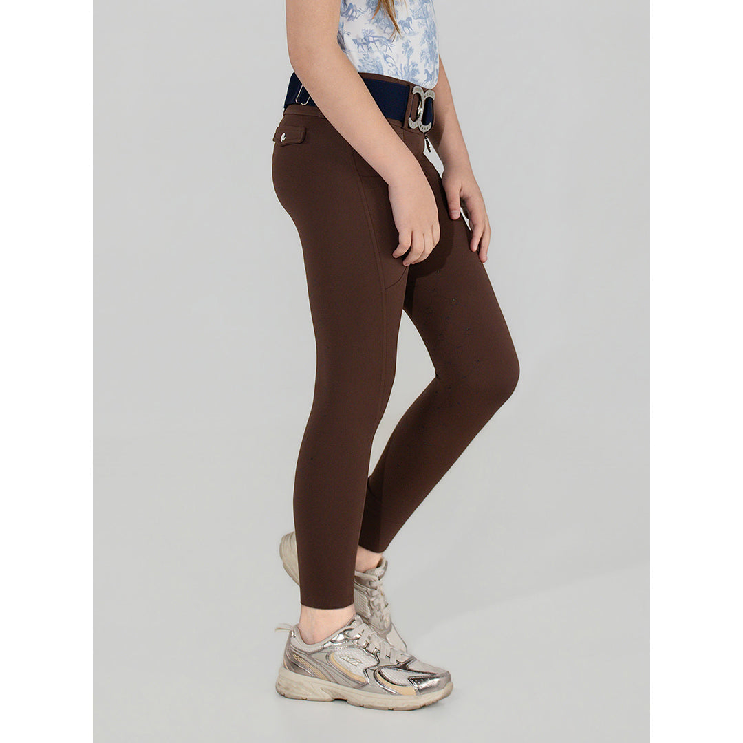 Dapplebay Kids Essential Silicone Full Seat Tights-Chestnut